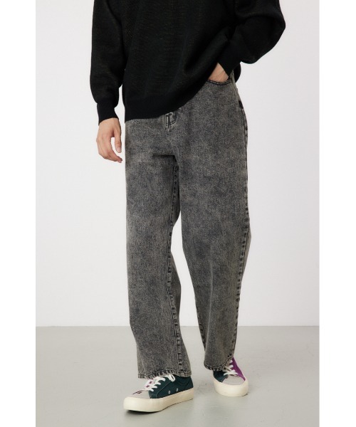 RODEO CROWNS WIDE BOWL（ロデオクラウンズワイドボウル）の「vintage wash ワイドデニムパンツ（デニムパンツ・メンズ・ブラック/ライトブルー・MEDIUM/LARGE）」の3枚目の写真