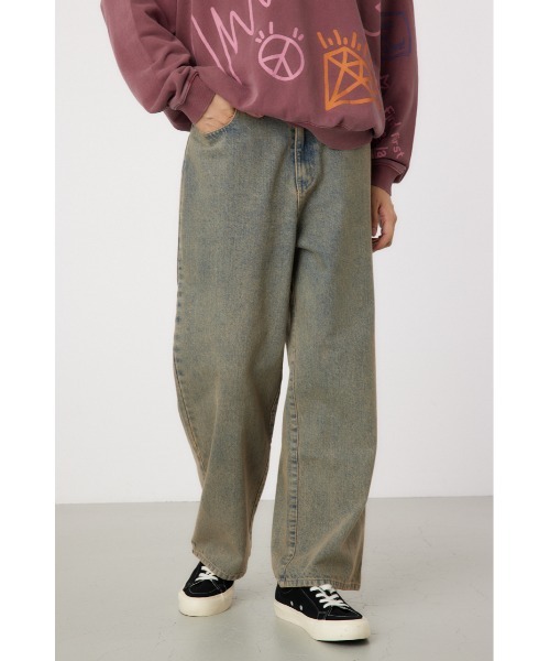 RODEO CROWNS WIDE BOWL（ロデオクラウンズワイドボウル）の「vintage wash ワイドデニムパンツ（デニムパンツ・メンズ・ブラック/ライトブルー・MEDIUM/LARGE）」の8枚目の写真