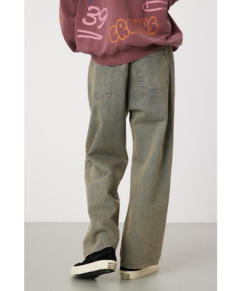 RODEO CROWNS WIDE BOWL（ロデオクラウンズワイドボウル）の「vintage wash ワイドデニムパンツ（デニムパンツ・メンズ・ブラック/ライトブルー・MEDIUM/LARGE）」の10枚目の写真