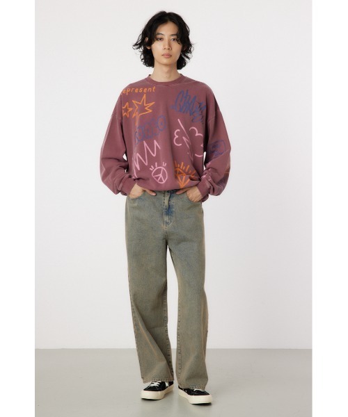 RODEO CROWNS WIDE BOWL（ロデオクラウンズワイドボウル）の「vintage wash ワイドデニムパンツ（デニムパンツ・メンズ・ブラック/ライトブルー・MEDIUM/LARGE）」の11枚目の写真