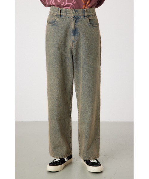 RODEO CROWNS WIDE BOWL（ロデオクラウンズワイドボウル）の「vintage wash ワイドデニムパンツ（デニムパンツ・メンズ・ブラック/ライトブルー・MEDIUM/LARGE）」の13枚目の写真