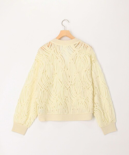 MICO COULIER(ミコクリエ)の「コード刺繍Vネックカーディガン(カーディガン/ボレロ・レディース・キナリ/ブラック・38)」の3枚目の写真