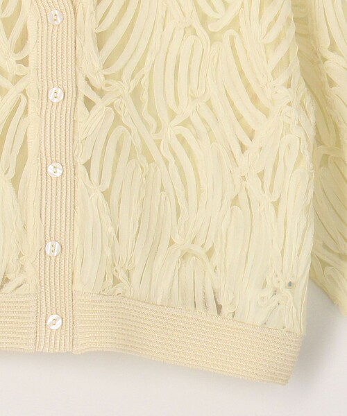 MICO COULIER(ミコクリエ)の「コード刺繍Vネックカーディガン(カーディガン/ボレロ・レディース・キナリ/ブラック・38)」の7枚目の写真