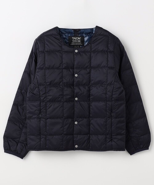 FREAK'S STORE（フリークスストア）の「限定展開 TAION/タイオン KIDSベーシック クルーネックボタン インナーダウンジャケット / TAION-K104（ダウンジャケット/コート・キッズ・ベージュ/ネイビー/オリーブ/ブラック・110/120/130/140）」の4枚目の写真