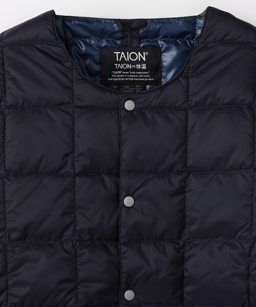 FREAK'S STORE（フリークスストア）の「限定展開 TAION/タイオン KIDSベーシック クルーネックボタン インナーダウンジャケット / TAION-K104（ダウンジャケット/コート・キッズ・ベージュ/ネイビー/オリーブ/ブラック・110/120/130/140）」の6枚目の写真