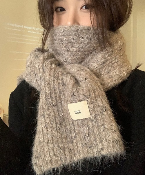 セール】WEGO/柔らかモヘアタッチリブニットマフラー（マフラー