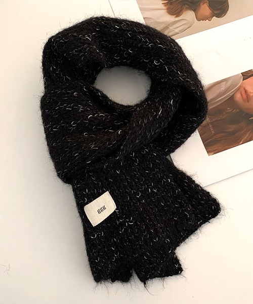 セール】WEGO/柔らかモヘアタッチリブニットマフラー（マフラー