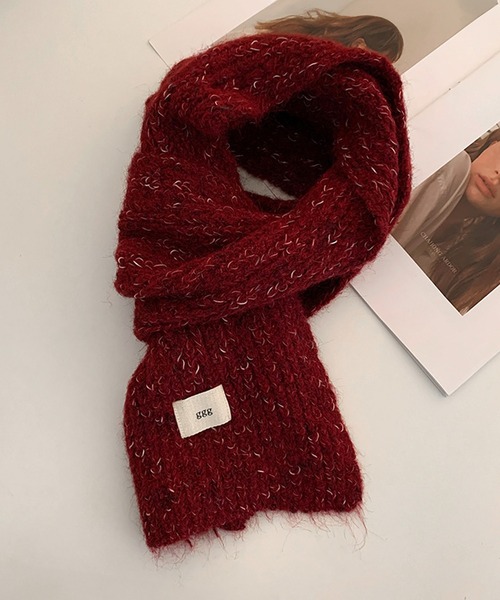 セール】WEGO/柔らかモヘアタッチリブニットマフラー（マフラー