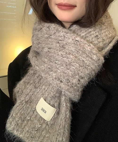 WEGO(ウィゴー)の「WEGO/柔らかモヘアタッチリブニットマフラー(マフラー・レディース・ブラック/ブルー/グレー/ベージュ/グリーン/レッド/ブラウン・FREE)」の10枚目の写真