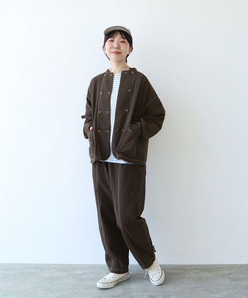 【ファッション通販】 シボコットン (セットアップ対応)（その他パンツ 切り替えパンツ パンツ
