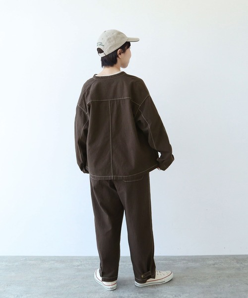 PAR ICI シボコットン　切り替えパンツ AMBIDEX Store ○シボコットン 切り替えパンツ (セットアップ