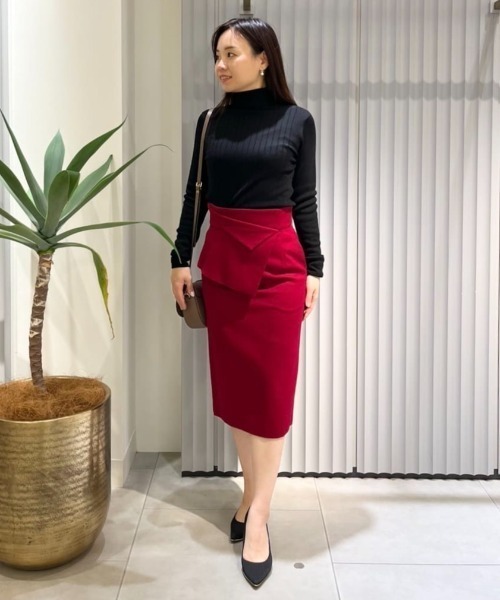 PINKY&DIANNE（ピンキーアンドダイアン）の「◆ペプラムフラノスカート（スカート・レディース・ブラック/ベージュ/レッド・38/36）」の5枚目の写真