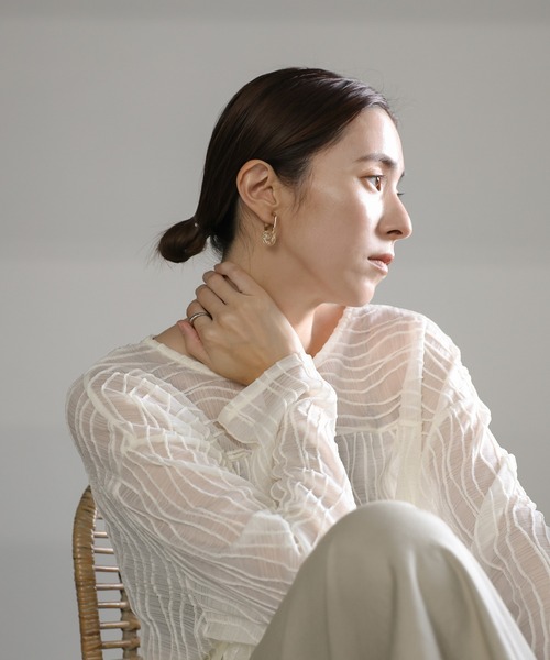 select MOCA（セレクトモカ）の「クリアドロップインメタルイヤリング（ネックレス・レディース・シルバー/ゴールド・FREE）」の6枚目の写真