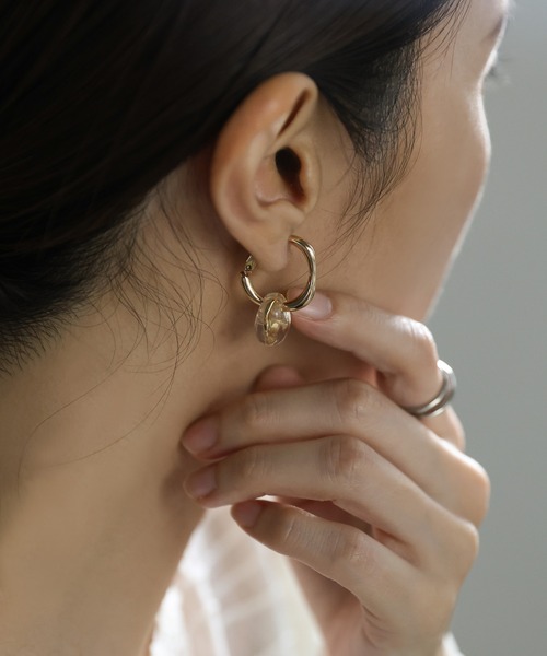 select MOCA（セレクトモカ）の「クリアドロップインメタルイヤリング（ネックレス・レディース・シルバー/ゴールド・FREE）」の9枚目の写真