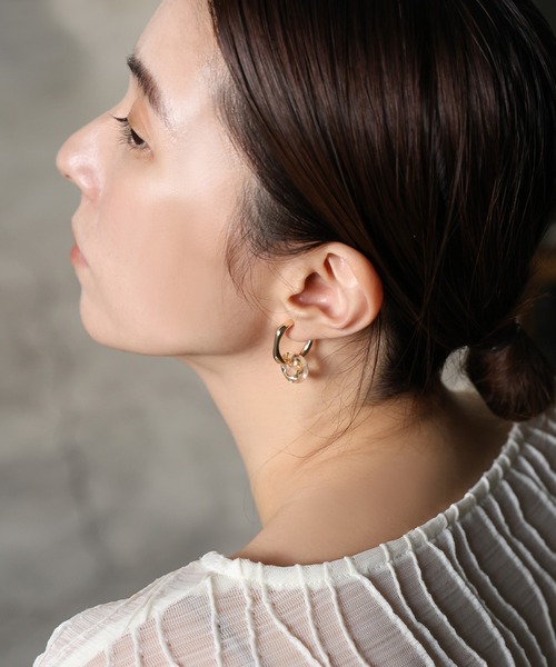 select MOCA（セレクトモカ）の「クリアドロップインメタルイヤリング（ネックレス・レディース・シルバー/ゴールド・FREE）」の8枚目の写真