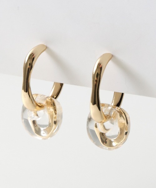 select MOCA（セレクトモカ）の「クリアドロップインメタルイヤリング（ネックレス・レディース・シルバー/ゴールド・FREE）」の3枚目の写真