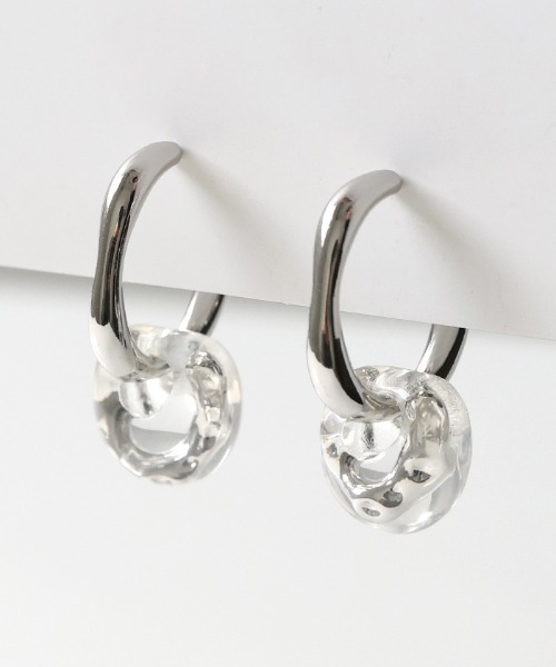 select MOCA（セレクトモカ）の「クリアドロップインメタルイヤリング（ネックレス・レディース・シルバー/ゴールド・FREE）」の4枚目の写真