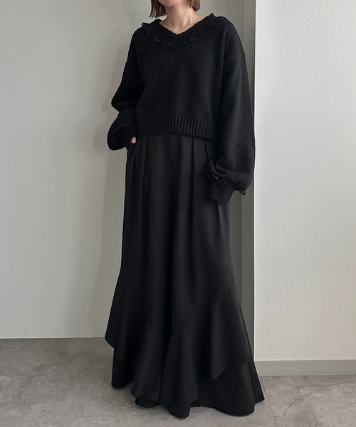 セール】フリルレースVニット【ZOZOTOWN限定アイテム】（ニット