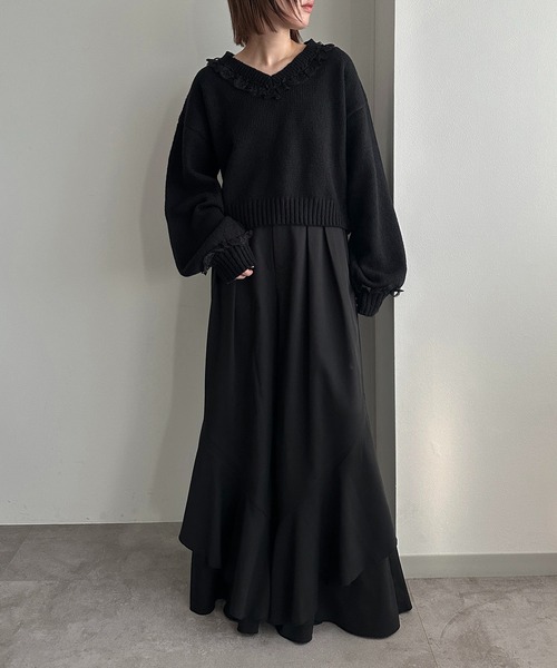 セール】フリルレースVニット【ZOZOTOWN限定アイテム】（ニット