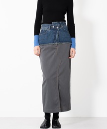 ELOOPS（イーループス）の「【ELOOPS】デニムドッキングタイトスカート（スカート）」