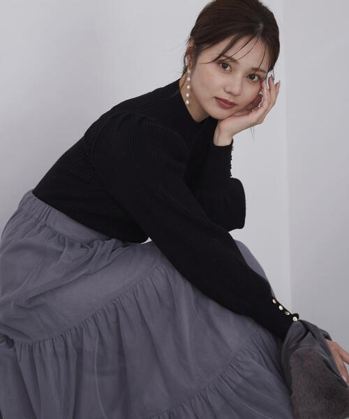 PROPORTION BODY DRESSING(プロポーションボディドレッシング)の「ハイネックボリュームスリーブニット / 1215170901(ニット/セーター・レディース・グレー/ブラック/ライトグリーン/ホワイト・SMALL/MEDIUM)」の8枚目の写真