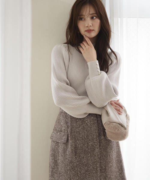 PROPORTION BODY DRESSING(プロポーションボディドレッシング)の「ハイネックボリュームスリーブニット / 1215170901(ニット/セーター・レディース・グレー/ブラック/ライトグリーン/ホワイト・SMALL/MEDIUM)」の21枚目の写真