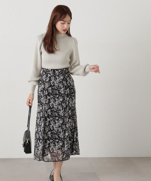 セール】ハイネックボリュームスリーブニット / 1215170901（ニット