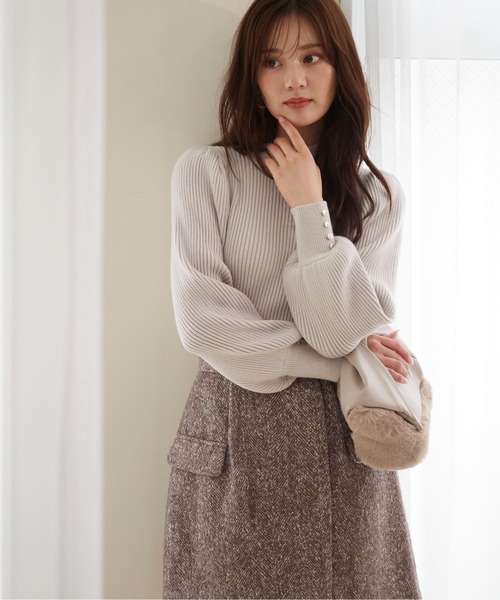 PROPORTION BODY DRESSING(プロポーションボディドレッシング)の「ハイネックボリュームスリーブニット / 1215170901(ニット/セーター・レディース・グレー/ブラック/ライトグリーン/ホワイト・SMALL/MEDIUM)」の4枚目の写真