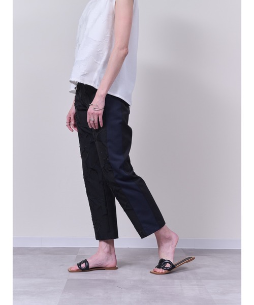 DOLLUPOOPS（ドールアップウップス）の「リーフジャガード配色パンツ（スラックス・レディース・ブラック/ネイビー・38）」の6枚目の写真