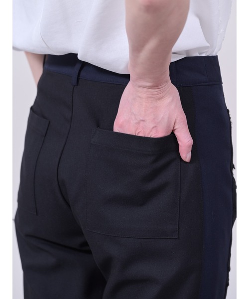 DOLLUPOOPS（ドールアップウップス）の「リーフジャガード配色パンツ（スラックス・レディース・ブラック/ネイビー・38）」の8枚目の写真