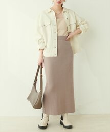 【WEB限定】バックポケットリブタイトスカート