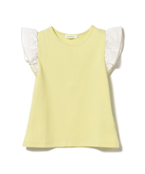 BEAMS mini（ビームスミニ）の「レース スリーブ ワッフル プルオーバー Tシャツ 2025SS（90～150cm）（Tシャツ/カットソー・キッズ・イエロー/オフホワイト・150/140/110/100/130/120/90）」の15枚目の写真
