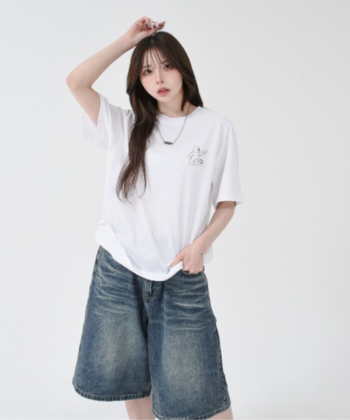 OY(オーワイ)の「『OY/オーワイ』PAINTING ODOLLY TEE/ペインティングオードリー半袖Tシャツ(Tシャツ/カットソー・レディース・ホワイト/ブラック・XL/M)」の21枚目の写真