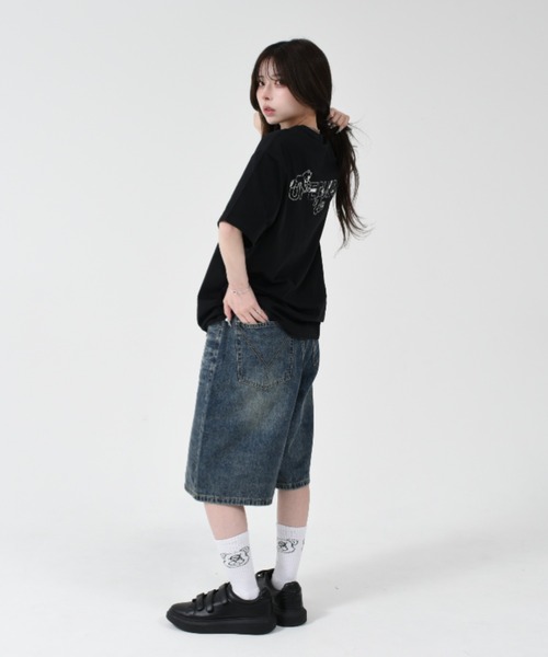 OY(オーワイ)の「『OY/オーワイ』PAINTING ODOLLY TEE/ペインティングオードリー半袖Tシャツ(Tシャツ/カットソー・レディース・ホワイト/ブラック・XL/M)」の19枚目の写真