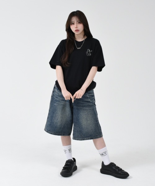 OY(オーワイ)の「『OY/オーワイ』PAINTING ODOLLY TEE/ペインティングオードリー半袖Tシャツ(Tシャツ/カットソー・レディース・ホワイト/ブラック・XL/M)」の18枚目の写真