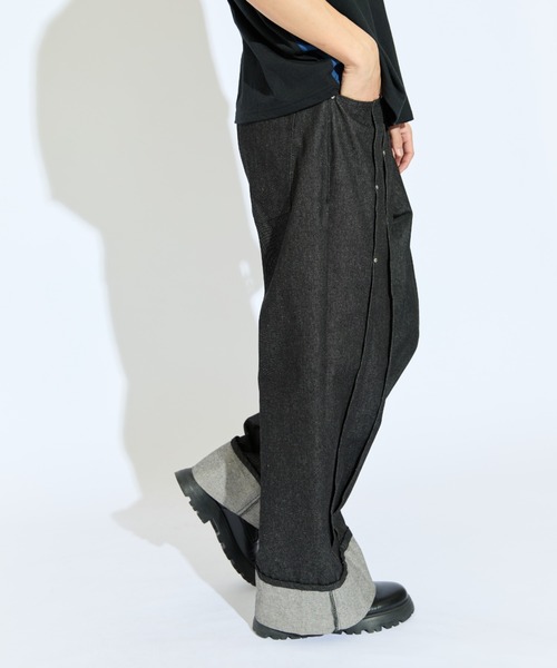 jent louis パンツ jent louis Side Line Tucked Pants ブラック M - メルカリ
