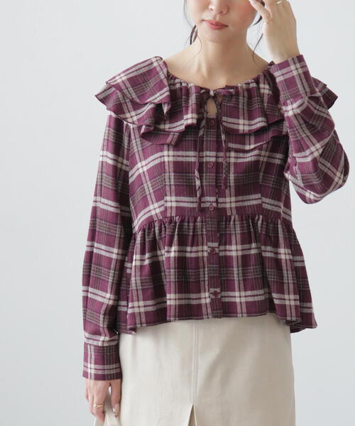 ◆フリル襟ペプラムシャツ（シャツ/ブラウス）｜FREE'S MART（フリーズマート）
