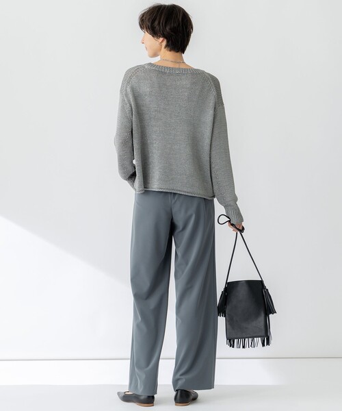 23区 S(ニジュウサンクチイサイサイズ)の「【セットアップ対応/洗える】2WAYストレッチツイル ワイドパンツ(その他パンツ・レディース・モスグリーン系/ネイビー系/ブラック系/ベージュ系・30/32/34)」の11枚目の写真
