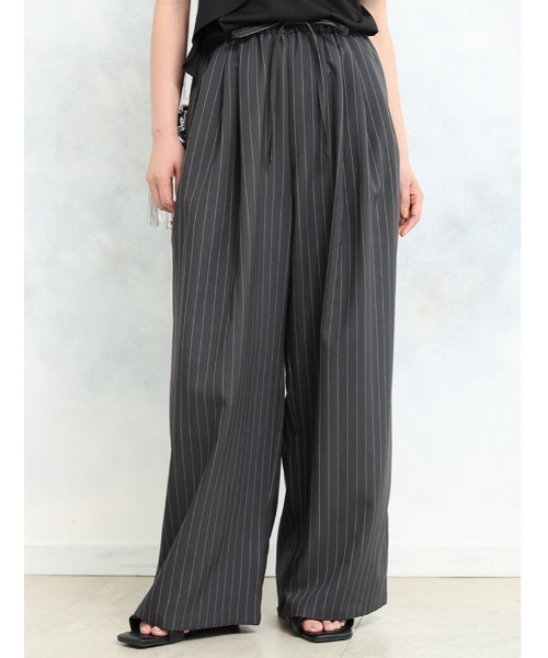 Edit Sheen（エディットシーン）の「イージーワイドパンツ（その他パンツ・レディース・チャコールグレー/ストライプ/ネイビー/ベージュ・M/S）」の4枚目の写真