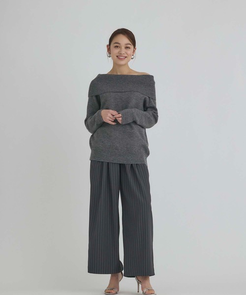 Edit Sheen（エディットシーン）の「イージーワイドパンツ（その他パンツ・レディース・チャコールグレー/ストライプ/ネイビー/ベージュ・M/S）」の21枚目の写真