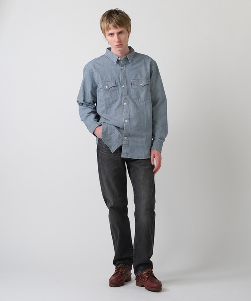 Levi's(リーバイス)の「Levi's/リーバイス リラックスフィット ウエスタンシャツ(シャツ/ブラウス・メンズ・ブルー・S/M/L/XL)」の4枚目の写真
