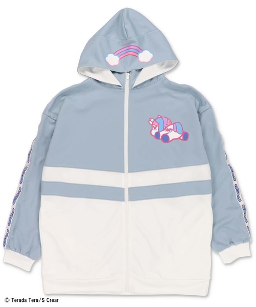 SPINNS（スピンズ）の「『寺田てら 第二弾』 ゲロコーンBIGジャージ（ジャージ・レディース・サックスブルー/ピンク・ONESIZE）」の14枚目の写真