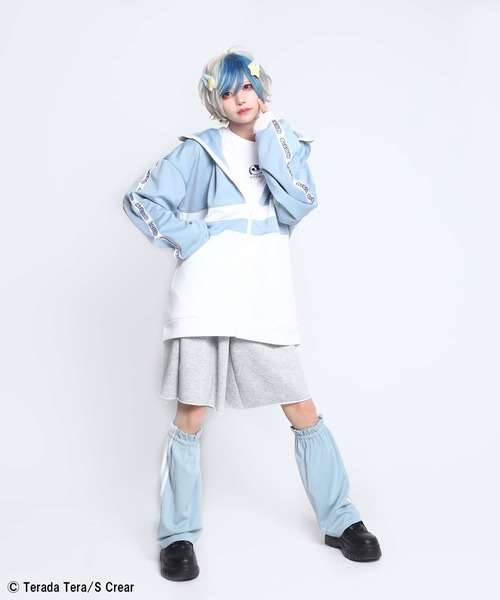 SPINNS（スピンズ）の「『寺田てら 第二弾』 ゲロコーンBIGジャージ（ジャージ・レディース・サックスブルー/ピンク・ONESIZE）」の9枚目の写真