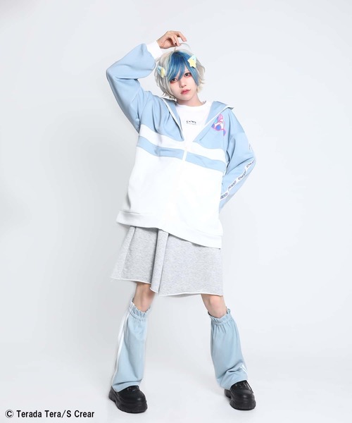 SPINNS（スピンズ）の「『寺田てら 第二弾』 ゲロコーンBIGジャージ（ジャージ・レディース・サックスブルー/ピンク・ONESIZE）」の10枚目の写真