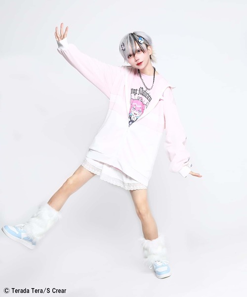 SPINNS（スピンズ）の「『寺田てら 第二弾』 ゲロコーンBIGジャージ（ジャージ・レディース・サックスブルー/ピンク・ONESIZE）」の12枚目の写真