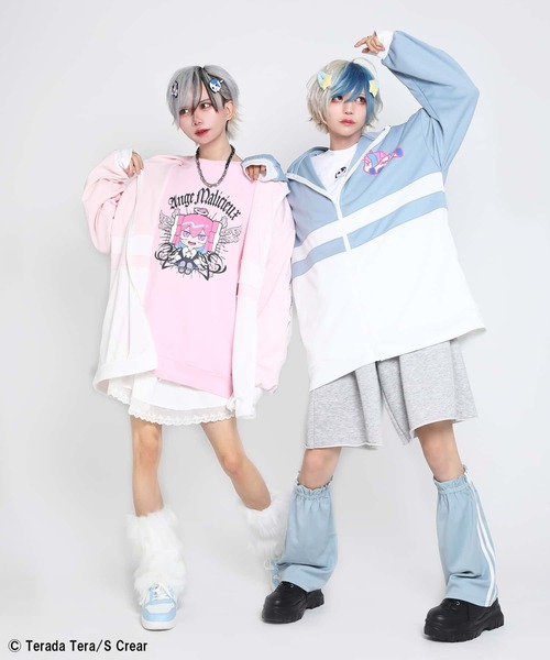 SPINNS（スピンズ）の「『寺田てら 第二弾』 ゲロコーンBIGジャージ（ジャージ・レディース・サックスブルー/ピンク・ONESIZE）」の5枚目の写真