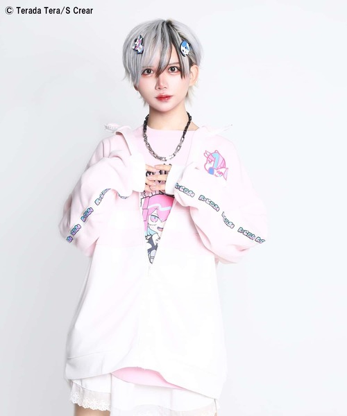 SPINNS（スピンズ）の「『寺田てら 第二弾』 ゲロコーンBIGジャージ（ジャージ・レディース・サックスブルー/ピンク・ONESIZE）」の11枚目の写真