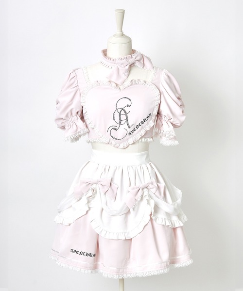 Front heart rhinestone logo blouse ピンク Front heart rhinestone logo blouse（シャツ/ブラウス