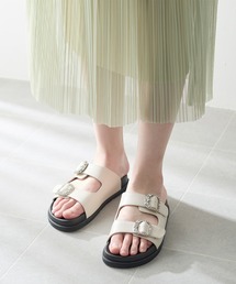 coca(ANDEX shoes product) | ダブルビジューバックル 厚底 サンダル(サンダル)