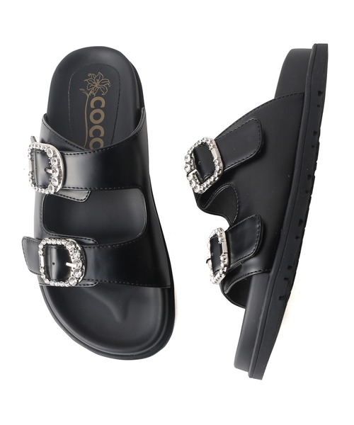 coca（ANDEX shoes product）（コカ）の「ダブルビジューバックル 厚底 サンダル（サンダル・レディース・ブラック/ホワイト・SMALL/MEDIUM/LARGE）」の20枚目の写真